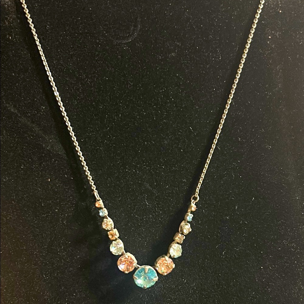 Sorrelli Silver Pink and Blue Necklace‎